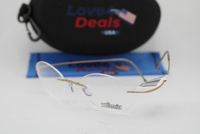 NEW SILHOUETTE 5515 CV 8540 GOLD GUNMETAL AUTHENTIC EYEGLASSES 50-19