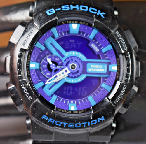 CASIO GA110HC-1A (5146) Blue/Purple Men's G-SHOCK Watch NEW BATTERY! - Picture 5 of 8