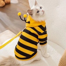 Winter Cat Hoodies For Small Medium Dogs  Cats Bee Pet Puppy Coat Cosplay Costu