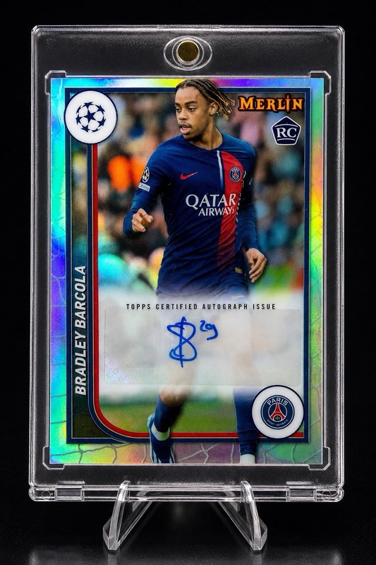 2023-24 Topps Merlin UEFA Bradley Barcola RC Rookie Auto PSG France Autograph