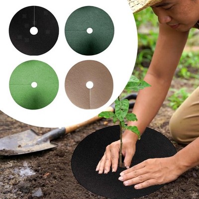 10x Weed Barrier Mats Mulch Rings Heavy Duty Round Non  Protector Mats for