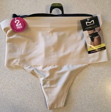 Maidenform Women's XL Shaping Thong 2 PACK Underwear BIEGE BLACK 10726
