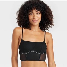 Auden Black Rhinestone Corset Bra New Women's Size XXL