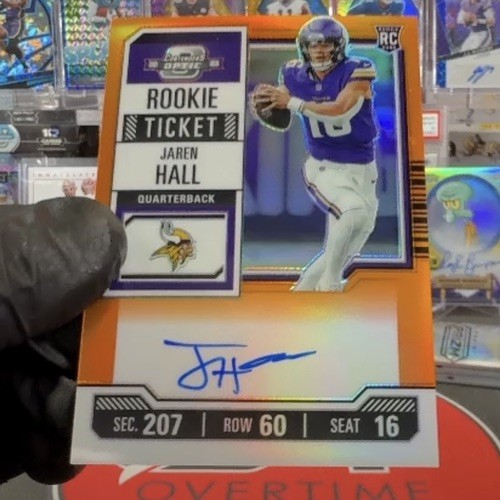 2023 Panini Contenders Optic #116 Jaren Hall Orange Rookie Ticket Auto #/50