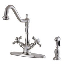 Kingston Brass KS123.AXBS Heritage 1.8 GPM 1 Hole Kitchen Faucet - Nickel
