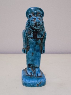 Exclusively. The mighty lady Sekhmet, a rare piece glazed stone