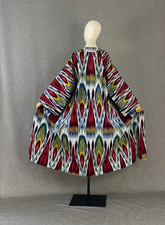 Uzbek Ikat Chapan Handmade Cotton Kimono Kaftan Boho Jacket Robe Festival Coat