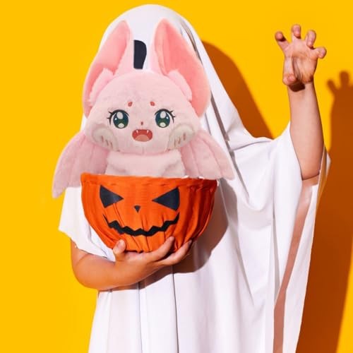 Crazy Pink Bat Plush Toy Halloween Stuffed Soft Pillow Cartoon Furry Plushie - Picture 3 of 6