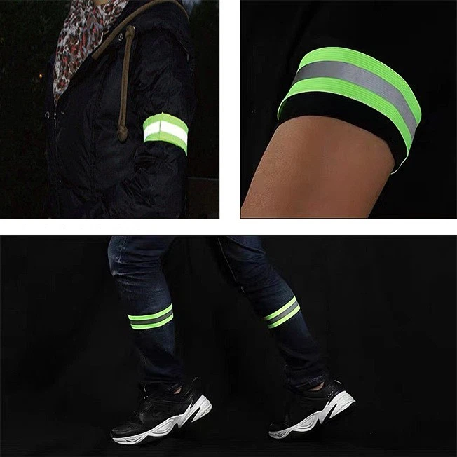 4Pcs Reflective Bands Elastic Armband Wristband Ankle Leg Strap Safety Reflector - Image 3 of 4