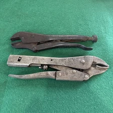 VINTAGE KNU-VISE INC. DETROIT VG-10 & AG-TRONIC.INC EASY VISE 9” PLIERS LOT OF 2
