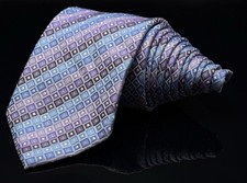 GEOFFREY BEENE MEN'S TIE PURPLE/GEOMETRIC WIDTH: 3.5  LENGTH: 64  "