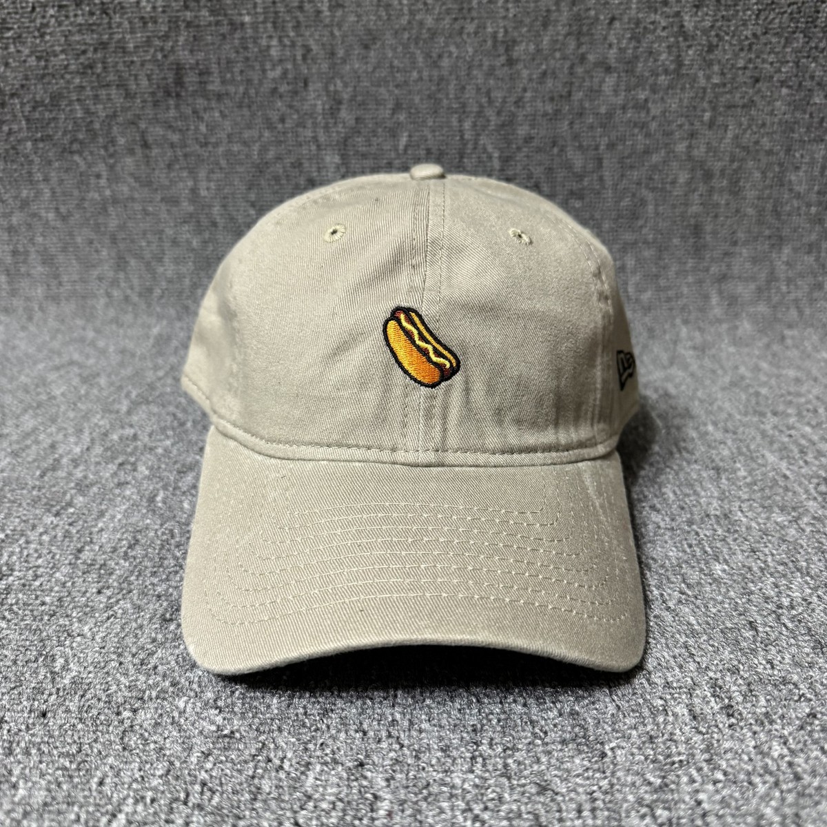 New Era Hot Dog Dad Hat Strapback Khaki 9TWENTY Adjustable Cap