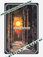 Sunset Hall Metal Tin Sign Egyptian Stone Corridor ancient passage