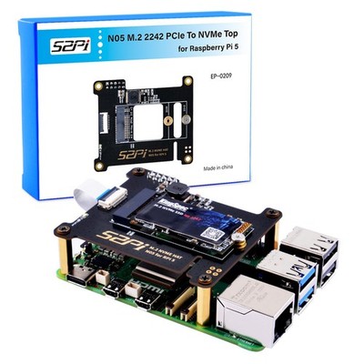N05 M.2 MKey NVMe HAT für Raspberry Pi 5, M.2 2242 PCIe to NVMe SSD Shield Pi...