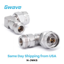 N Male to N Female Adapter with Right Angle, DC - 18GHz