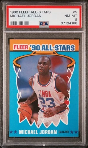 1990 FLEER ALL-STARS #5 MICHAEL JORDAN PSA 8