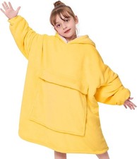 Wearable Blanket Hoodie Kids Oversized Child Yellow