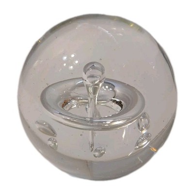 Vintage Blown Controlled Bubble Art Glass Sphere Orb Paperweight 4x4 3.1 lbs.