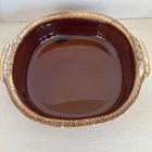 Hull Pottery Glazed Brown Oven-Proof Casserole Baking Dish 8" x 8"