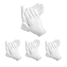48Pcs White Gloves, 24 Pairs Soft Cotton Gloves， Hgminwarm White Cotton Glove...