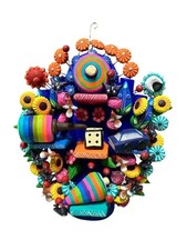 TREE of LIFE, handmade, clay, colorful mexican folk art, Toys kids childhod