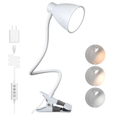 Clamp Lamp Reading Light 5 Color Modes 10 Brightness Dimmer Bedside Lamp 10w 38