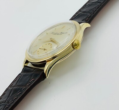 IWC Schaffhausen Rare WW2 Vintage 1941 Men's 14K Gold Wrist Watch