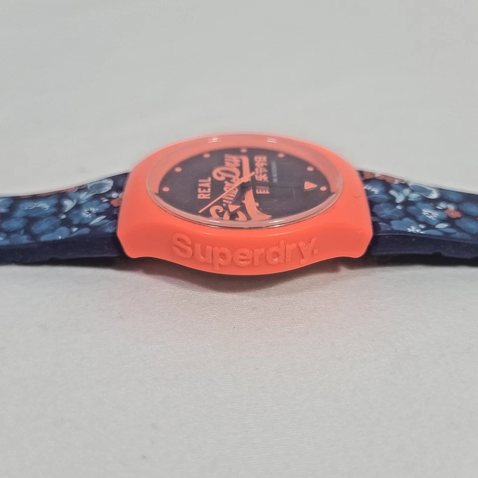 Superdry Mujer Reloj Floral Azul Y Naranja SYL169UCO *Batería Nueva* Foto 2 de 4