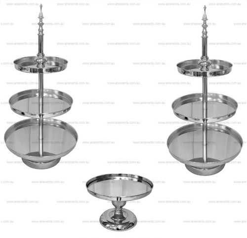 LUX Mirror Cake Stand Cupcake Tray Set Gold Silver Rose Gold Wedding Birthday - Picture 8 of 18