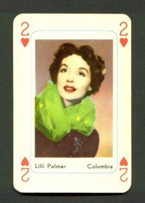 1959 Maple Leaf Gum Playing Card LILLI PALMER German Actress BUT NOT FOR ME