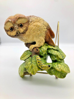 1965 Vintage Bossons Owlet English Handpainted Chalkware Wall Ornament