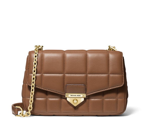 ❤️ Michael Kors Soho Leather Luggage/Gold Shoulder Bag