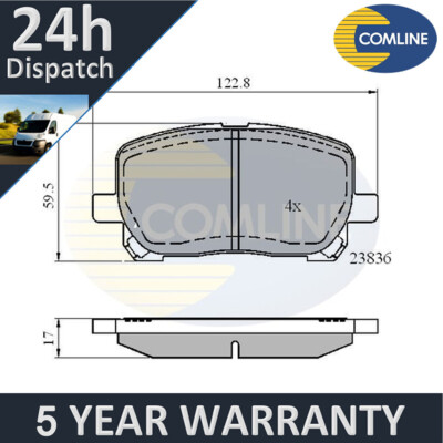Fits Toyota Avensis 2001-2009 2.0 D 2.4 Comline Front Brake Pads Set
