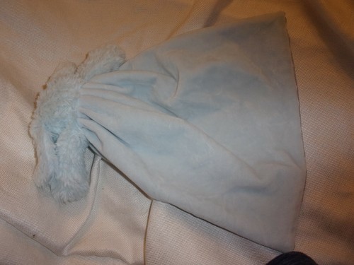 MUDPIE MUD PIE puppy satin lovey baby 15" spot eye brown Blanket Blue Dog Plush - Picture 2 of 2