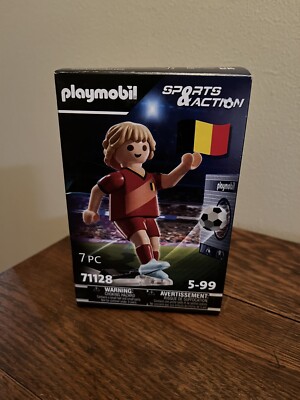 Playmobil Soccer Football Player Set # 71128 - Belgium - NEW FACTORY SEALED