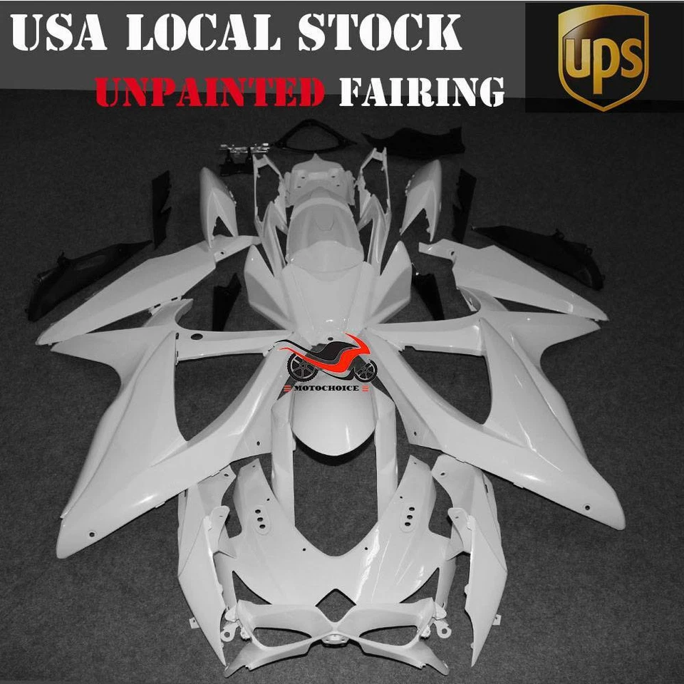 Fairing Kit For Suzuki GSXR600/750 2008-2010 K8 Unpainted ABS Injection Bodywork - Image 2 of 4
