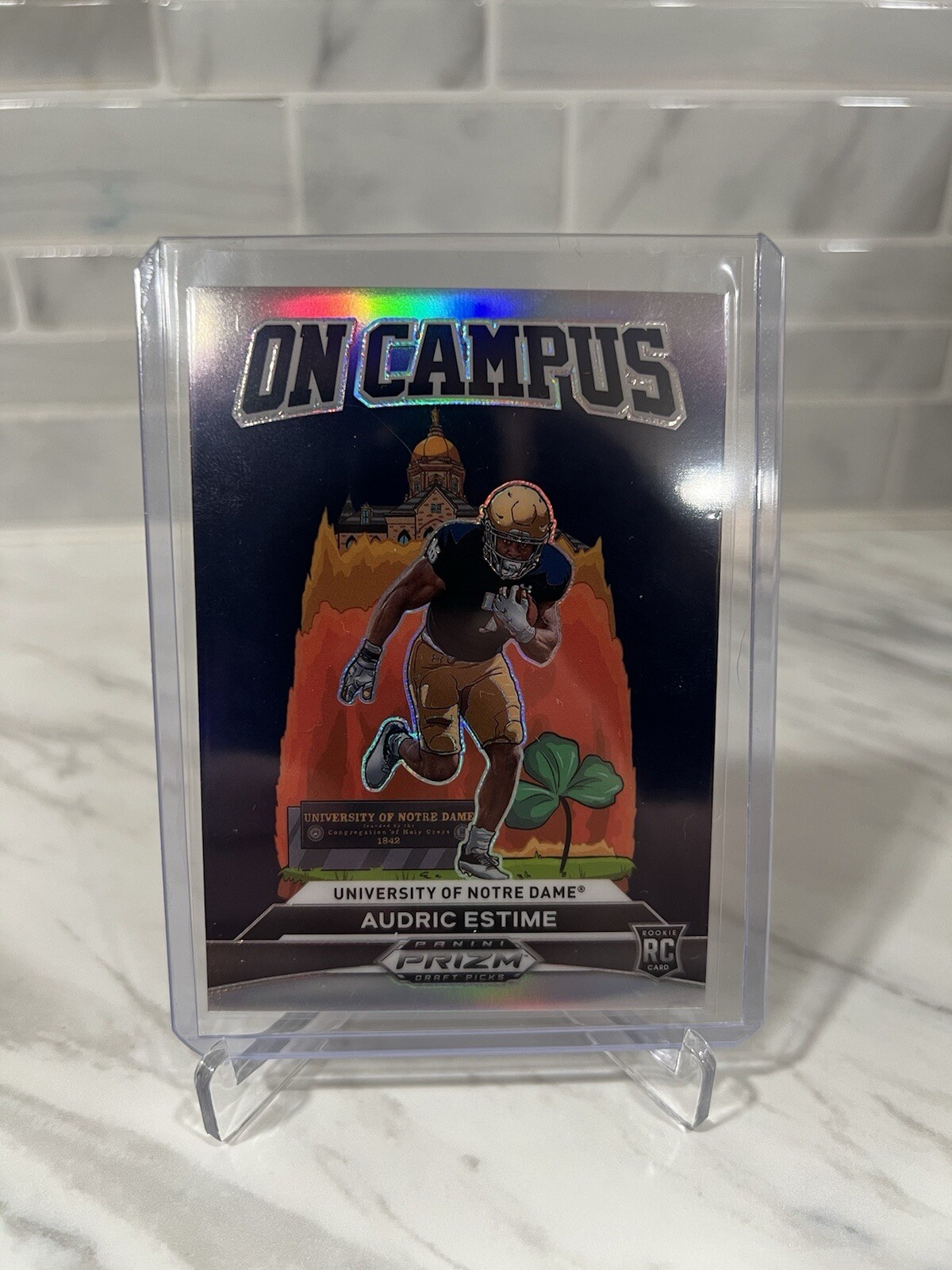 2024 Prizm Draft Picks Football On Campus Audric Estime Notre Dame Case Hit