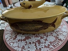 Fischtopf Heringe mit Rezept groß Keramik Fisch Topf