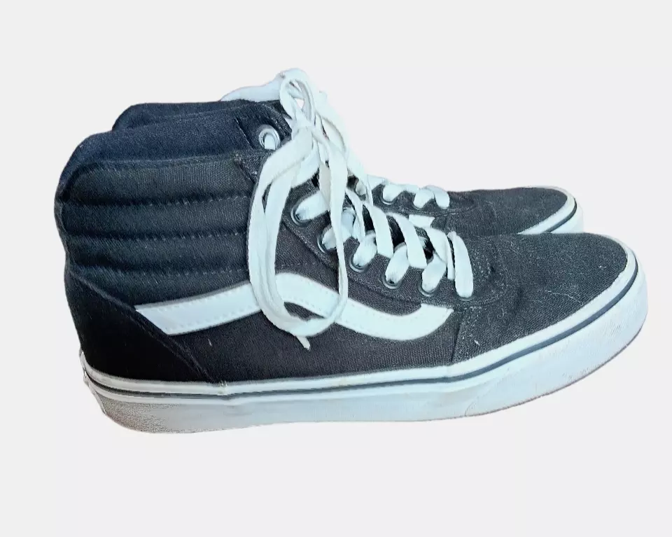 VANS Ward High Tops Shoes Black Lace Up Sneakers Shoes Womens Size 6.5