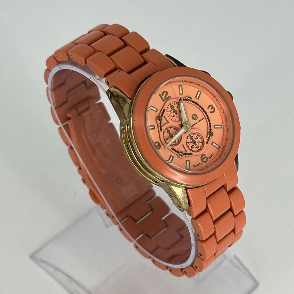Adrienne Vittadini Women's Watch AD9128 Orange & Gold Tone NEW BATTERY RUNS! - Image 3 of 4