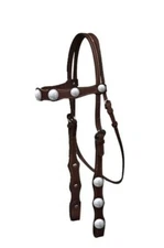 New BROWN Leather Western Horse Bridle with Reins And Silver Conchos 4004
