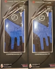 ZERO FRICTION PERFORMANCE MEN'S LEFT HAND BLUE GOLF GLOVES  UNIVERSAL FIT 2PACK