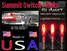 3  RED S LIGHTED NOCKS .243-246 I.D. ARROWS. ***HIGH QUALITY USA PRODUCT*** 