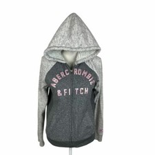 Abercrombie Kids Sherpa Lined Hoodie Sweatshirt Full Zip Two Tone Girls 15/16