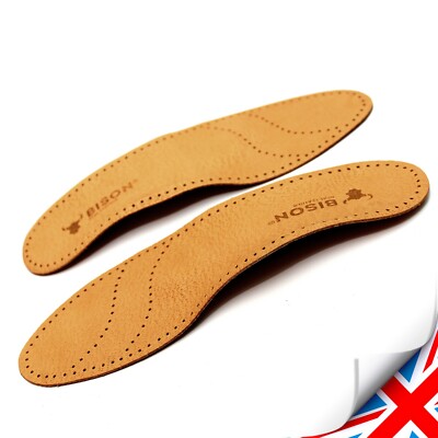 Flat Feet INSOLES Orthotic Inserts Natural Leather Metatarsal Arch Support  BISON UK