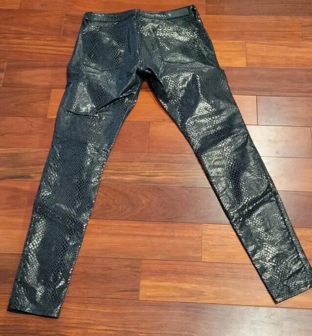David Burton Lizard Pattern Black Pants Size28 - image 7
