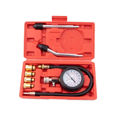 Compression Tester Kit Professional Petrol Gas Engine Cylinder Pressure Gauge 8p