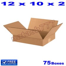 75 - 12x10x2 Cardboard Boxes Mailing Packing Shipping Moving Corrugated Carton