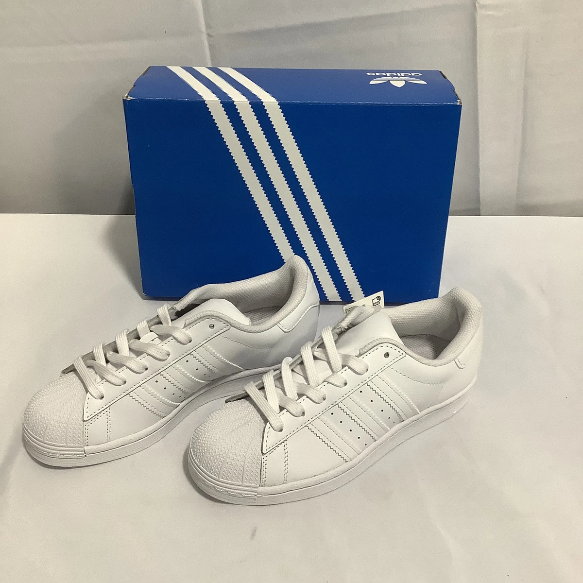 Adidas Unisex Kids Superstar EF5399 White Lace Up Low Top Sneaker Shoes Size 4
