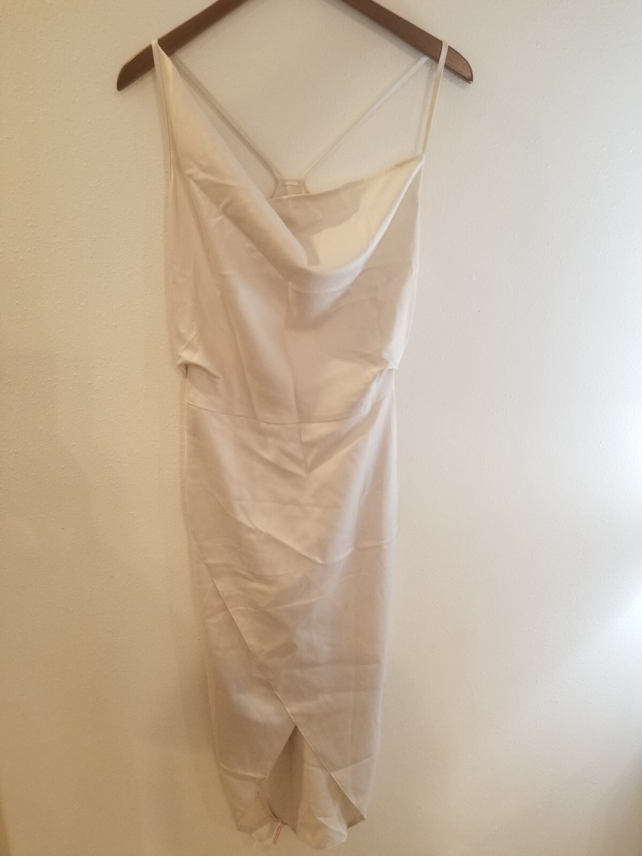 missguided cream dress Missguided rib racer neck midi dress in cream